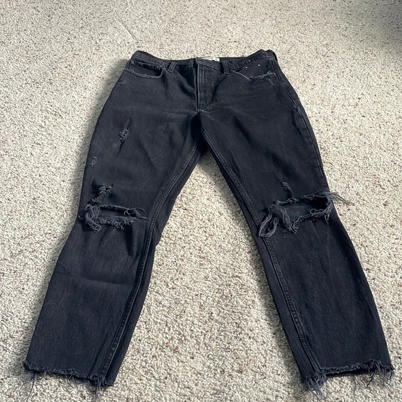 Abercrombie & Fitch Skinny High Rise Distressed Black Jeans - Picture 2 of 4